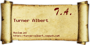 Turner Albert névjegykártya